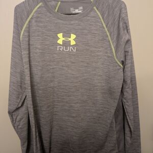 Under Armour Men's Gray Long Sleeve Shirt with Neon Accents